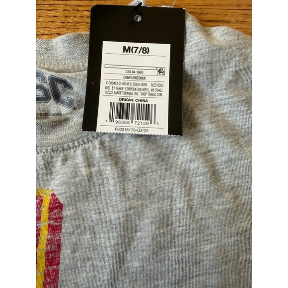 USC Trojans girl T Shirt Gray Short Sleeve Logo Tee Size M 7/8 - Picture 3 of 5